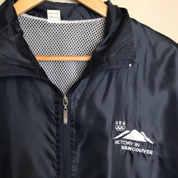 Navy Blue USA Olympics Windbreaker XL Jacket - Picture 4 of 5